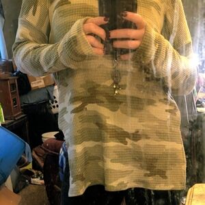 American Eagle Outfitters Camo Sweater